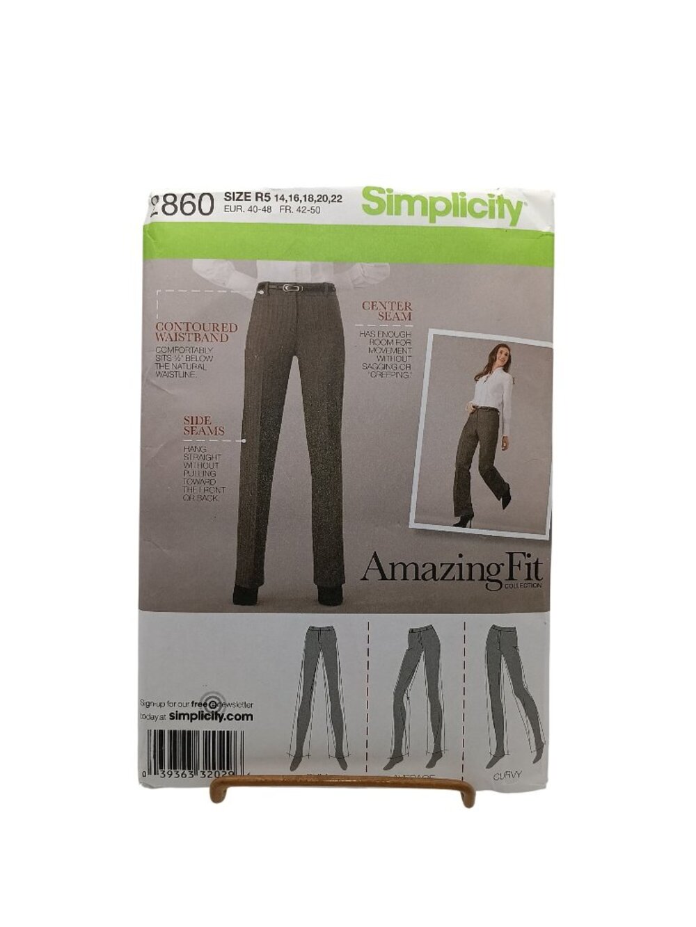 UNCUT Simplicity Amazing Fit Sewing Pattern 2860 Misses Petite Pants Slim Averag